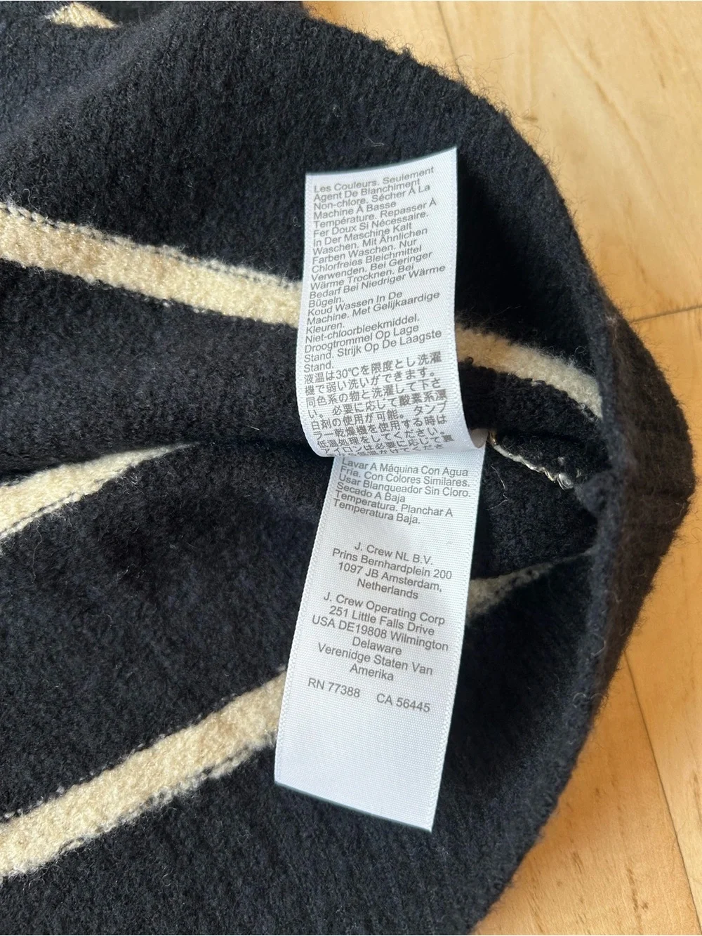 J. Crew Shimmer Striped Crewneck Sweater in Extra-Soft Yarn Black/Gold Medium